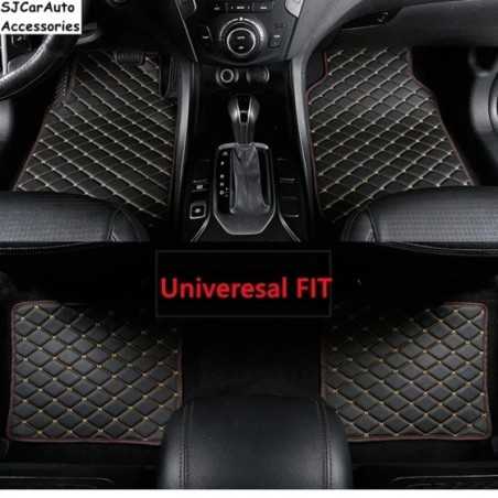 Alfombrilla antideslizante de cuero PU para el suelo del coche, almohadillas impermeables para los pies, moldura Interior del ve