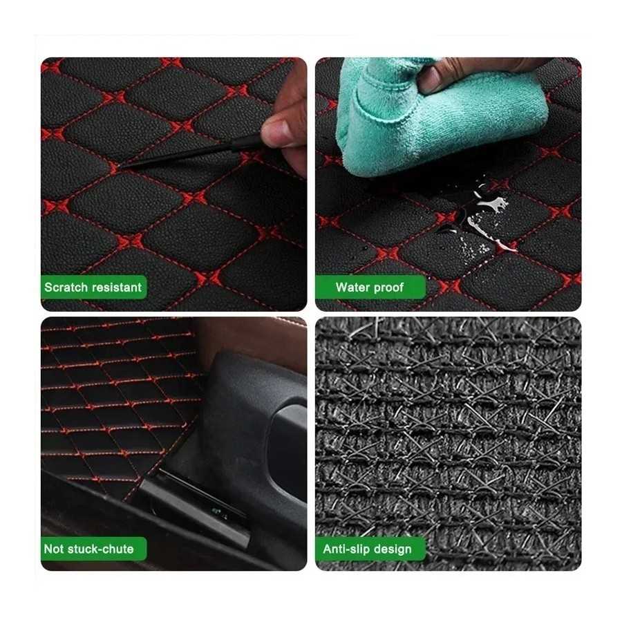 Alfombrilla antideslizante de cuero PU para el suelo del coche, almoha