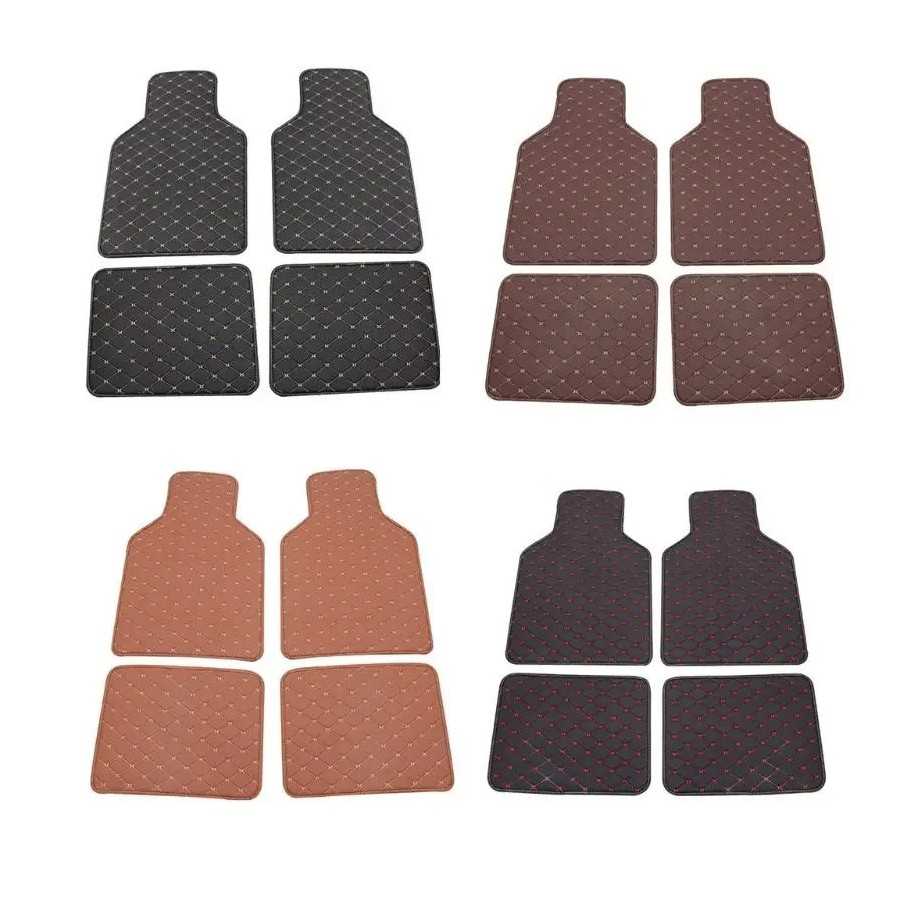Alfombrilla antideslizante de cuero PU para el suelo del coche, almoha