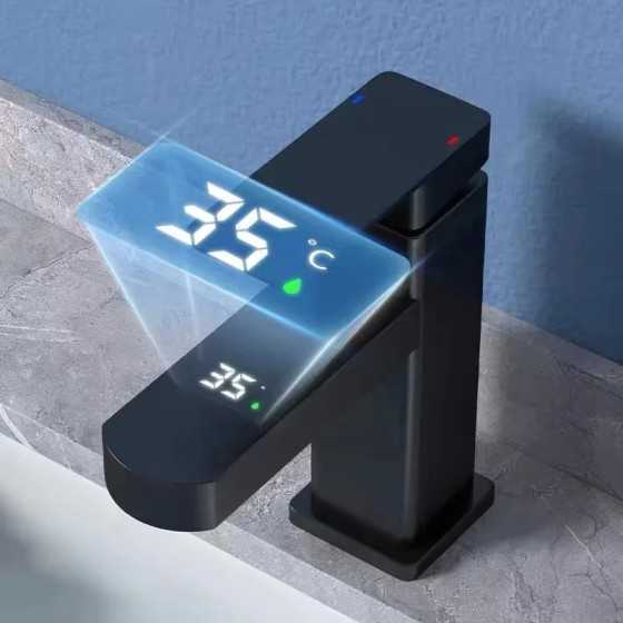 Grifo Digital para lavabo, accesorio con botón táctil, temperatura de Grifo Digital para lavabo, accesorio con botón táctil, temperatura de