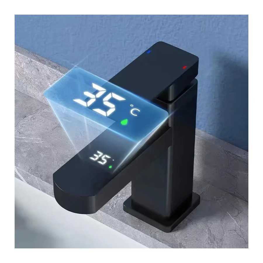 Grifo Digital para lavabo, accesorio con botón táctil, temperatura de Grifo Digital para lavabo, accesorio con botón táctil, temperatura de