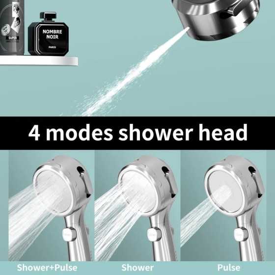 Cabezal de ducha inteligente ajustable con 4 modos, pantalla LED de te