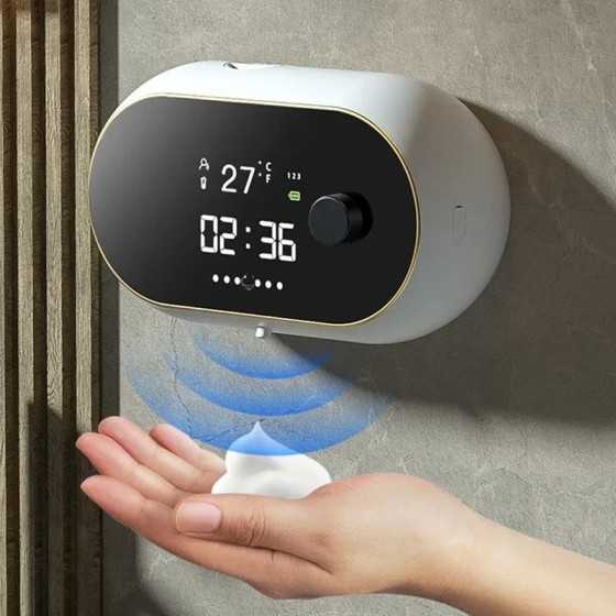 Dispensador automático de jabón de espuma para baño, dispositivo con S