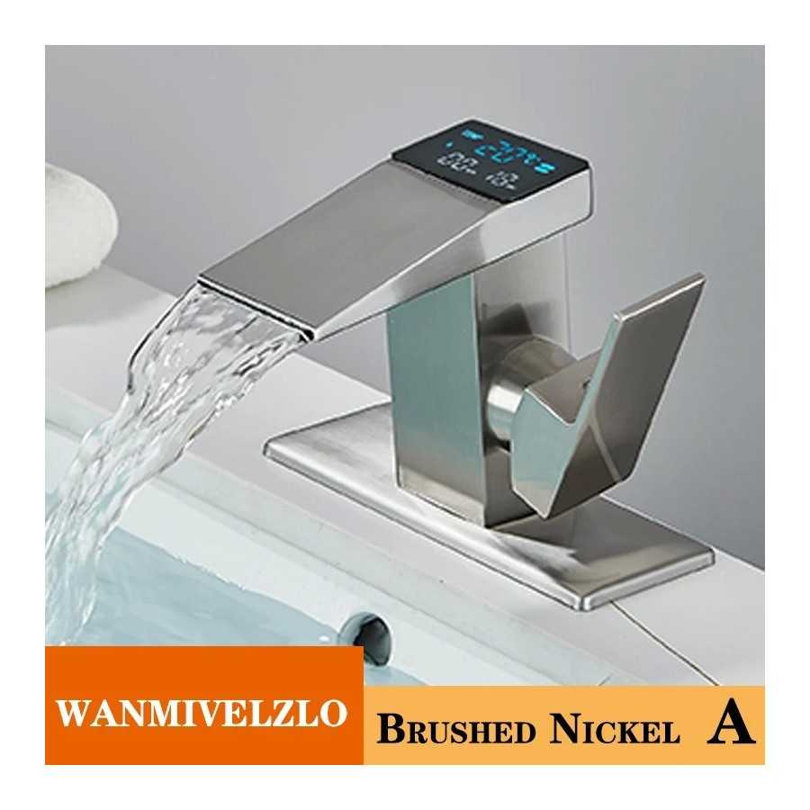 Grifo de lavabo con pantalla Digital inteligente, grifería de cascada
