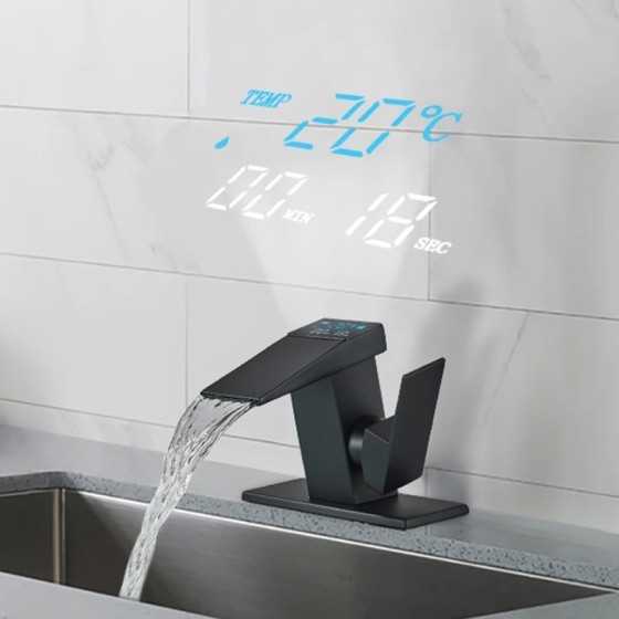 Grifo de lavabo con pantalla Digital inteligente, grifería de cascada