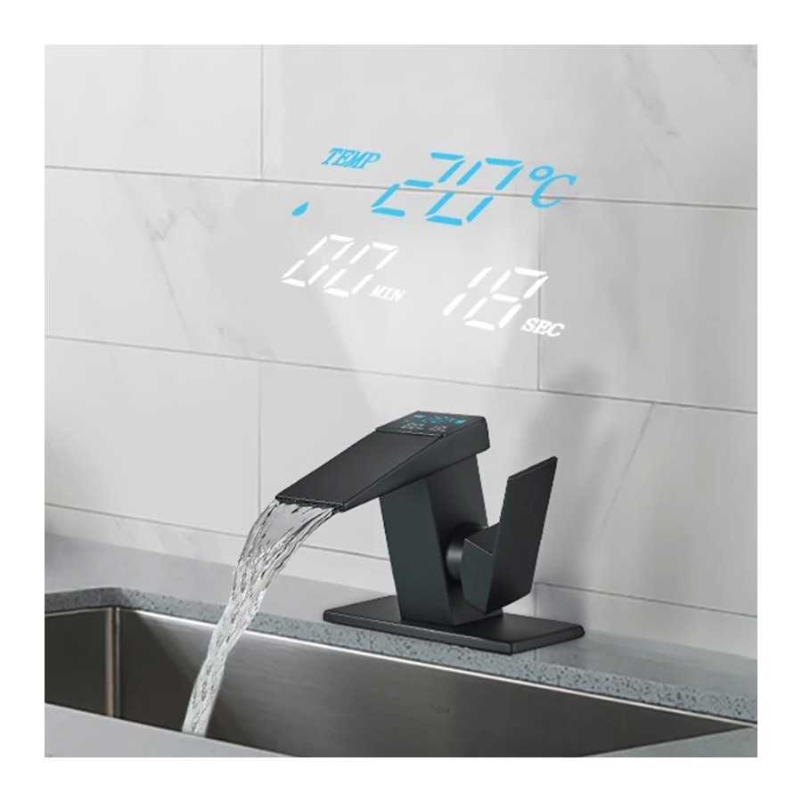 Grifo de lavabo con pantalla Digital inteligente, grifería de cascada