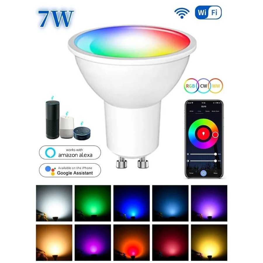 Bombilla LED con WIFI para el hogar, Bombilla regulable con Control po