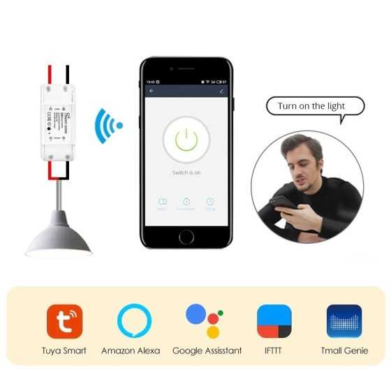Interruptor inteligente con WiFi para el hogar, dispositivo inalámbric Interruptor inteligente con WiFi para el hogar, dispositivo inalámbric