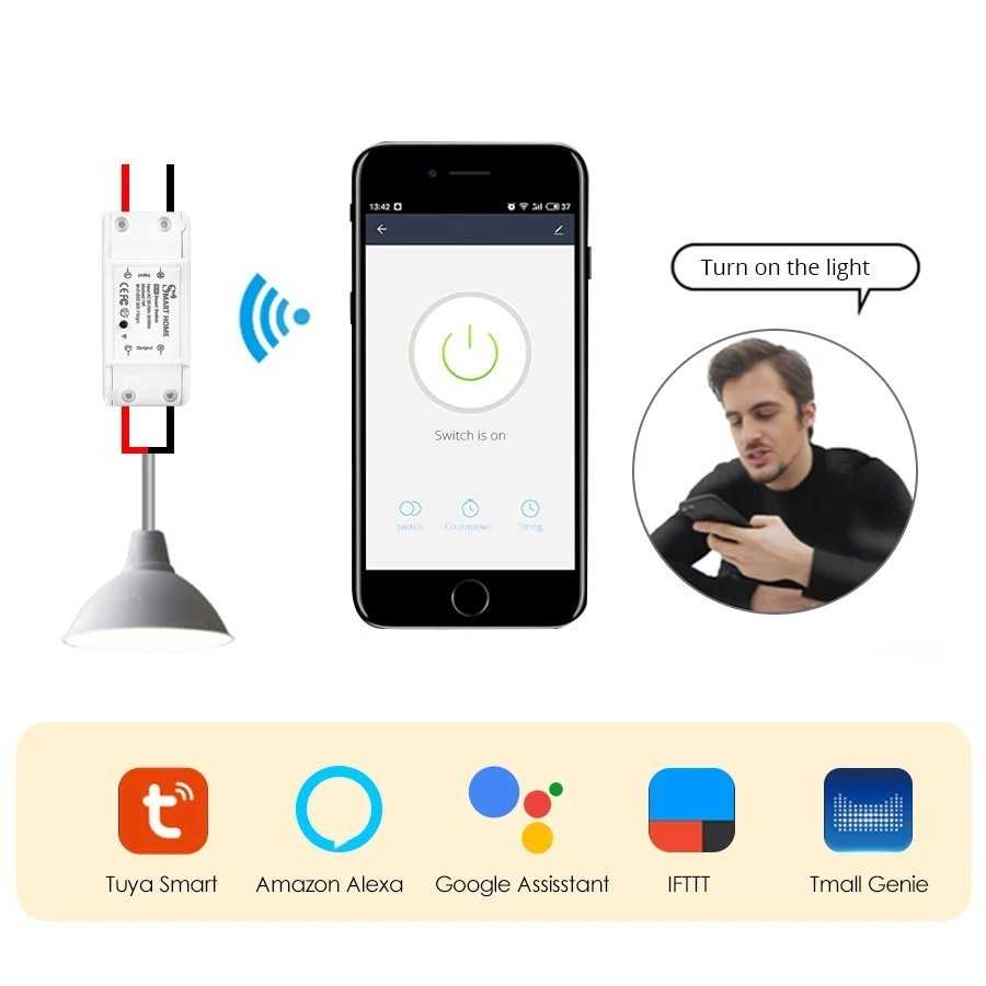Interruptor inteligente con WiFi para el hogar, dispositivo inalámbric