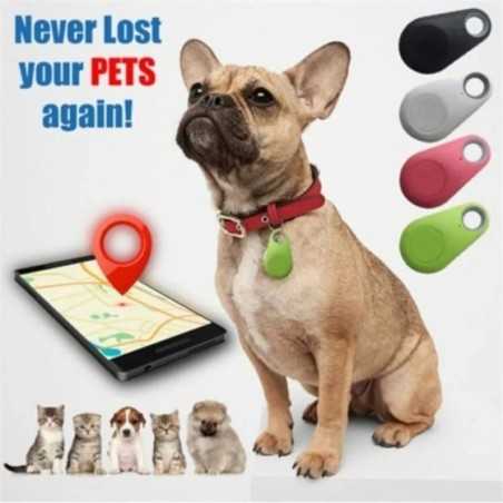 Minirastreador con GPS para perro, dispositivo antipérdida redondo con Bluetooth 5,0, localizador inteligente de seguimiento de