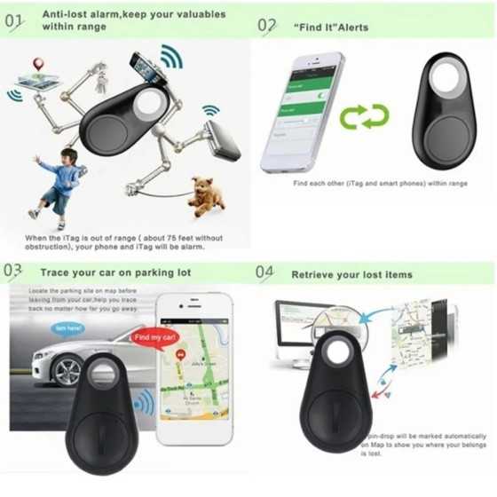 Minirastreador con GPS para perro, dispositivo antipérdida redondo con