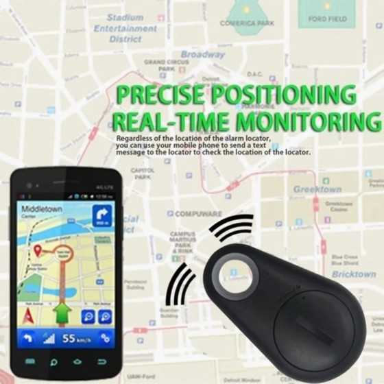 Minirastreador con GPS para perro, dispositivo antipérdida redondo con