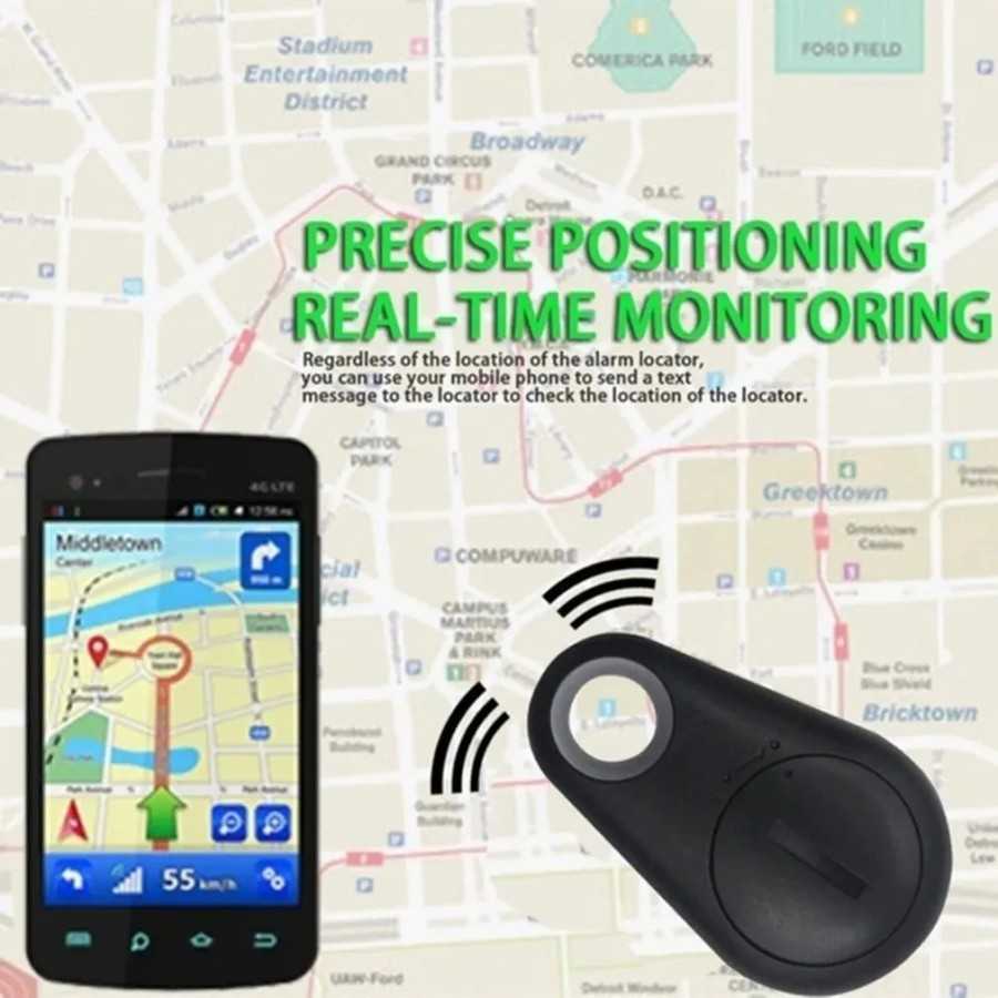 Minirastreador con GPS para perro, dispositivo antipérdida redondo con