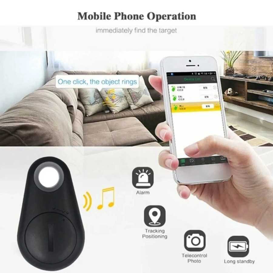 Minirastreador con GPS para perro, dispositivo antipérdida redondo con