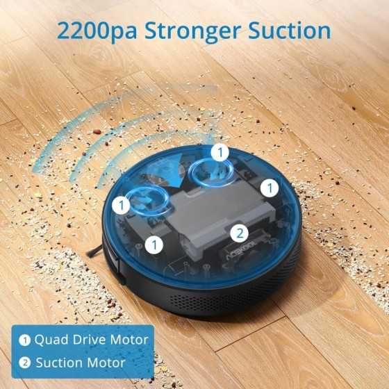 Robot aspirador de succión potente, aspiradora robótica Superfina sile