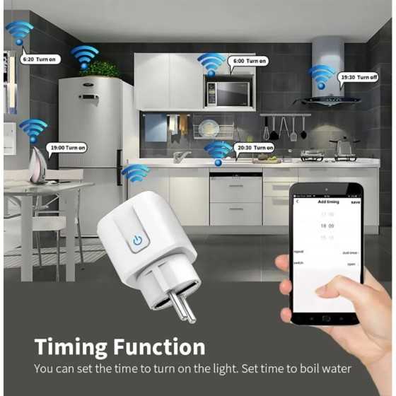 EWelink-enchufe inteligente con WiFi, dispositivo con monitoreo de pot