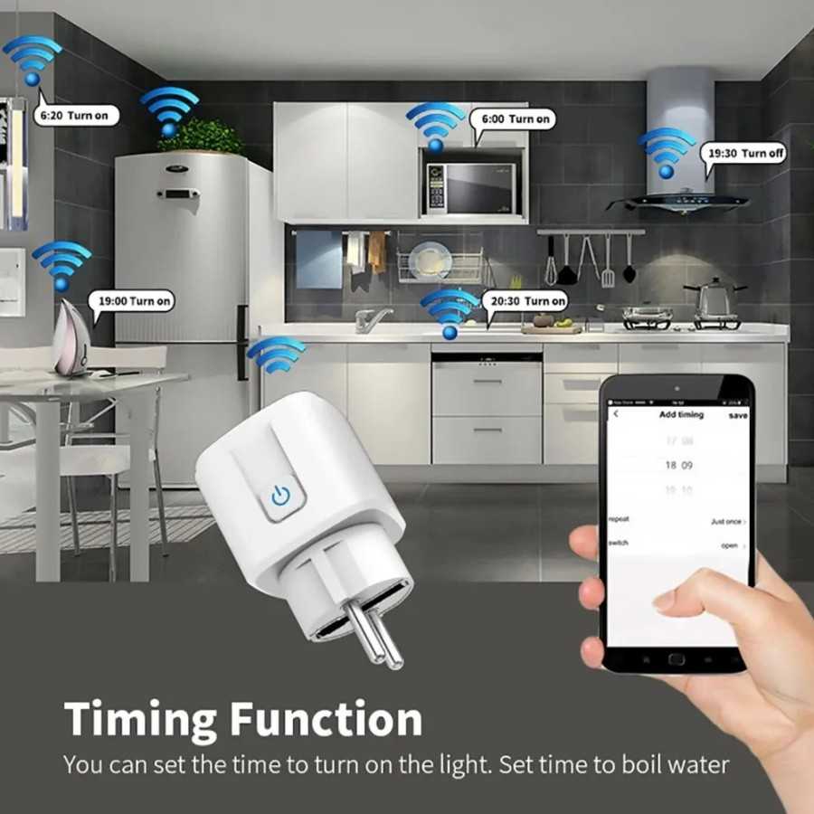 EWelink-enchufe inteligente con WiFi, dispositivo con monitoreo de pot