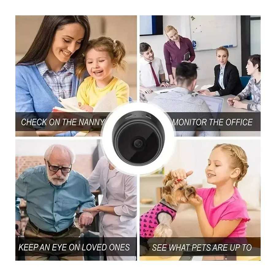 Minicámara A9 1080P HD versión nocturna, Monitor inalámbrico, videocám