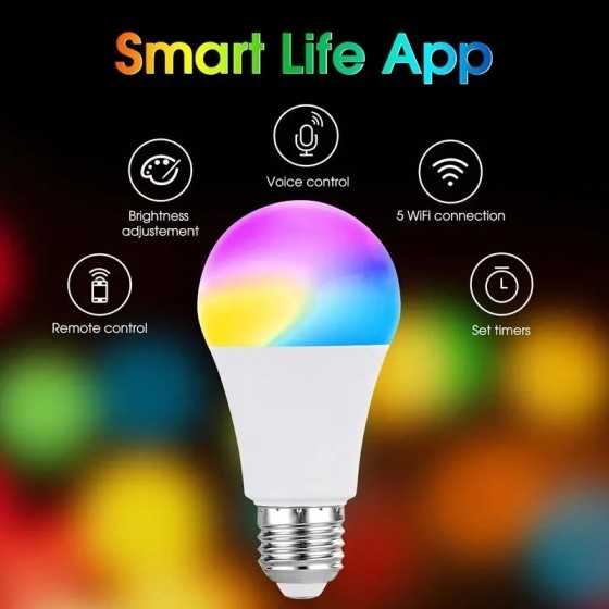 Bombilla LED con Bluetooth, lámpara de cambio de Color Compatible con
