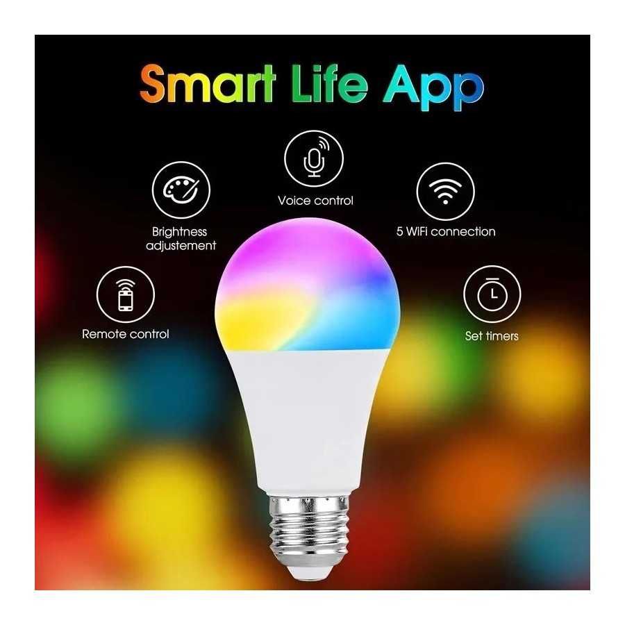 Bombilla LED con Bluetooth, lámpara de cambio de Color Compatible con
