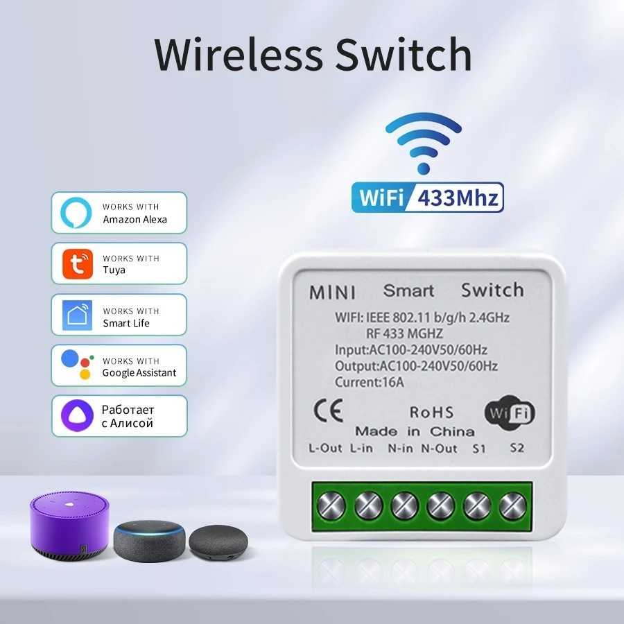 Mini interruptor inteligente Tuya con WiFi, dispositivo de automatizac