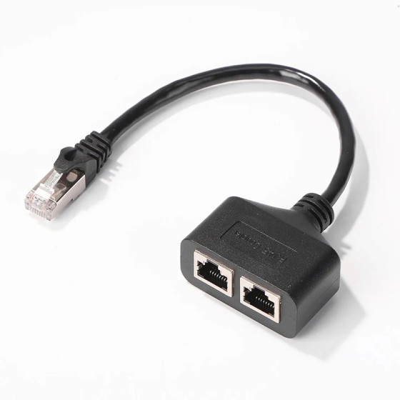 Convertidor divisor de Cable RJ45, adaptador de extensión de Cable de 