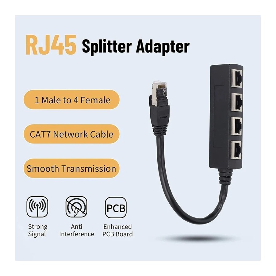 Convertidor divisor de Cable RJ45, adaptador de extensión de Cable de 