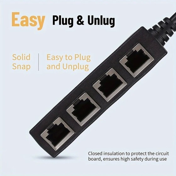 Convertidor divisor de Cable RJ45, adaptador de extensión de Cable de 