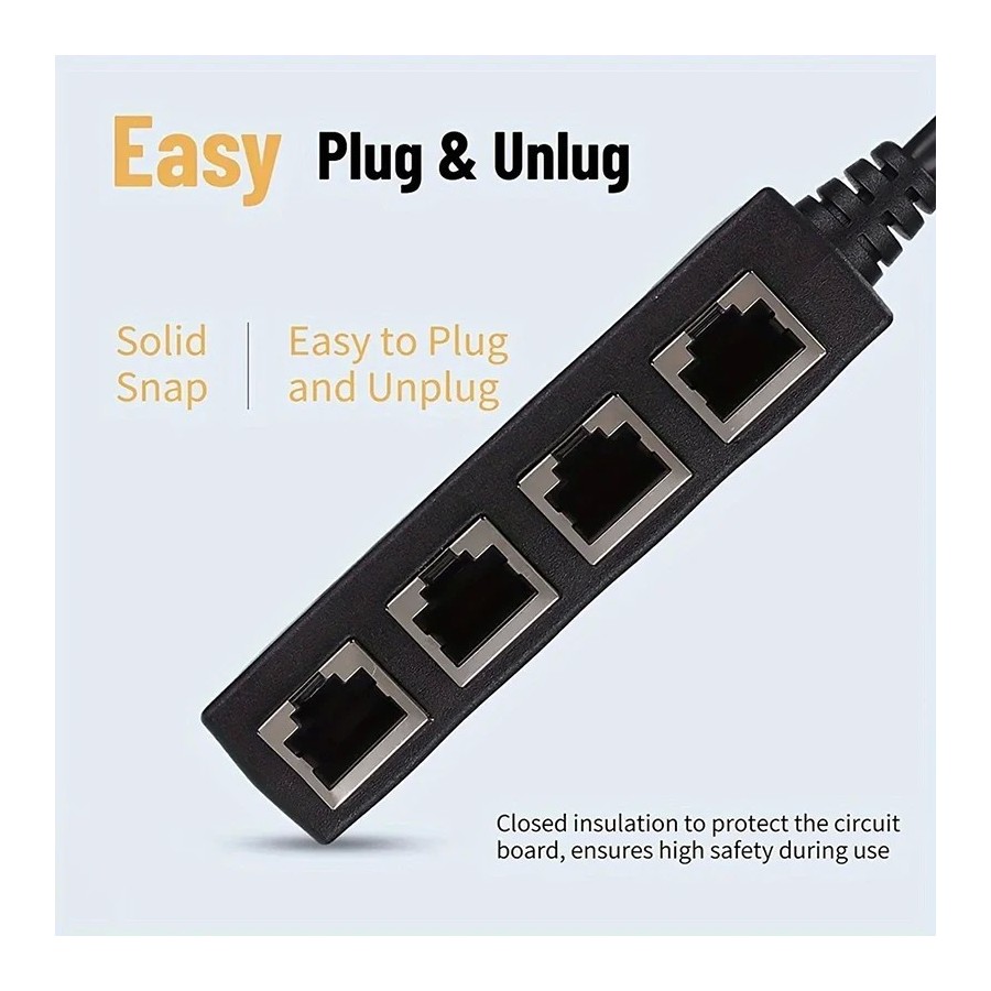 Convertidor divisor de Cable RJ45, adaptador de extensión de Cable de 