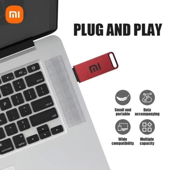 Xiaomi-memoria USB portátil de alta velocidad, Pendrive de Metal OTG 3