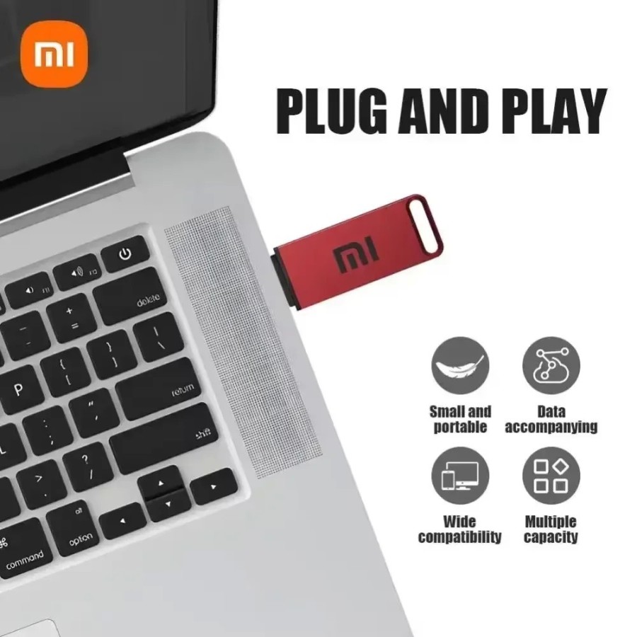 Xiaomi-memoria USB portátil de alta velocidad, Pendrive de Metal OTG 3