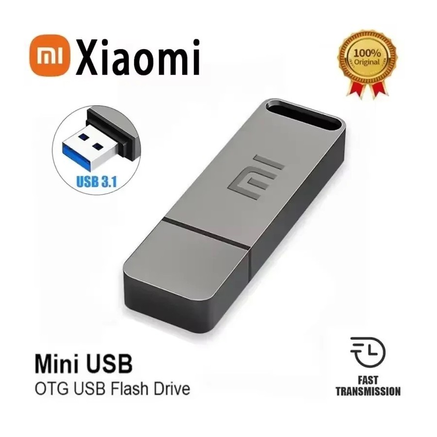 Xiaomi-memoria USB portátil de alta velocidad, Pendrive de Metal OTG 3