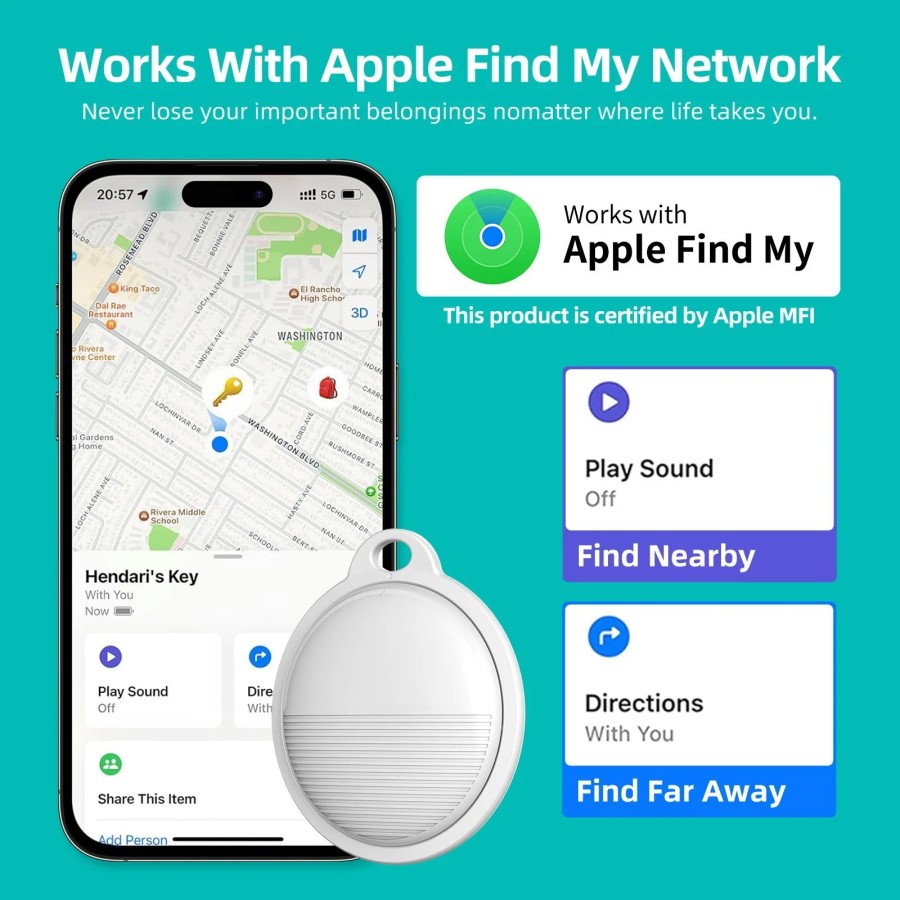 Mini rastreador GPS F3 para sistema Apple iOS, buscar mi aplicación, e