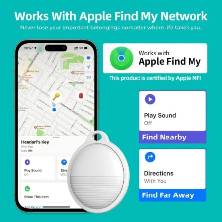 Mini rastreador GPS F3 para sistema Apple iOS, buscar mi aplicación, etiqueta de aire, buscador de niños, bolsa de bicicleta par