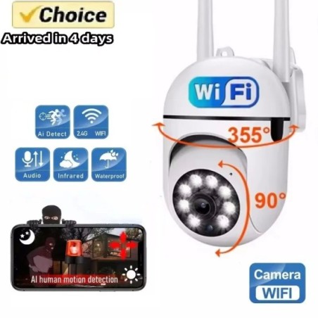 Cámara WiFi de pared Visión nocturna Punto de acceso 2.4G 360 ° Cámara inteligente de vigilancia de seguridad con monitor anti