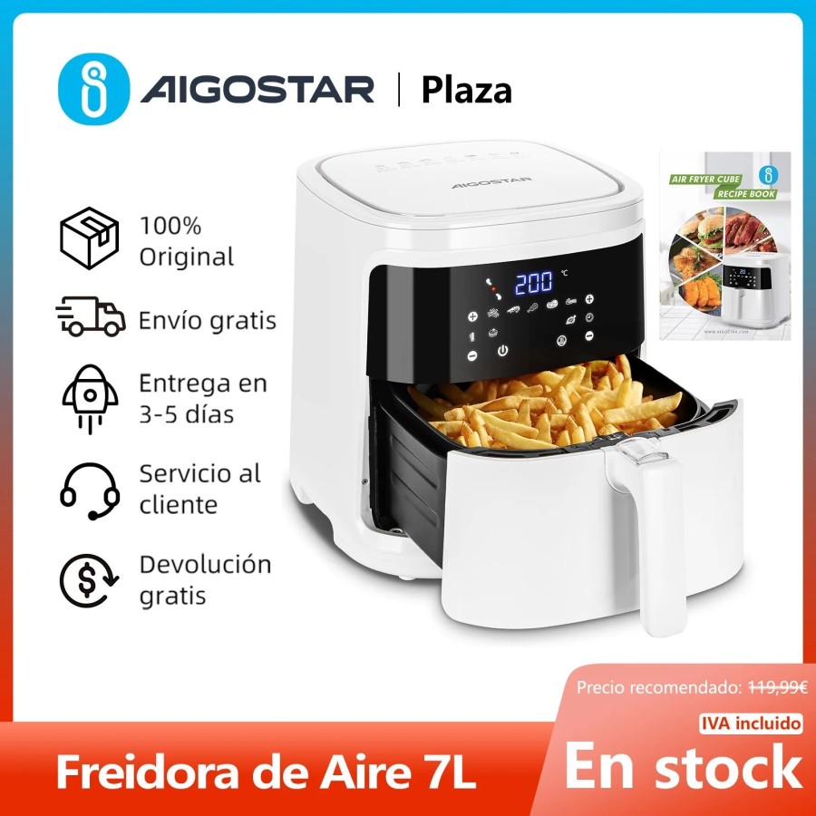 Freidora de Aire 7L Gran Capacidad, Horno de Aire Multifunción, Pantal