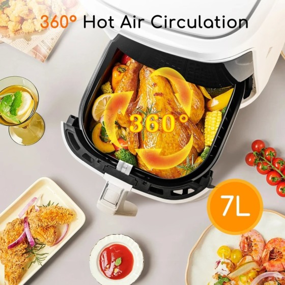 Freidora de Aire 7L Gran Capacidad, Horno de Aire Multifunción, Pantal