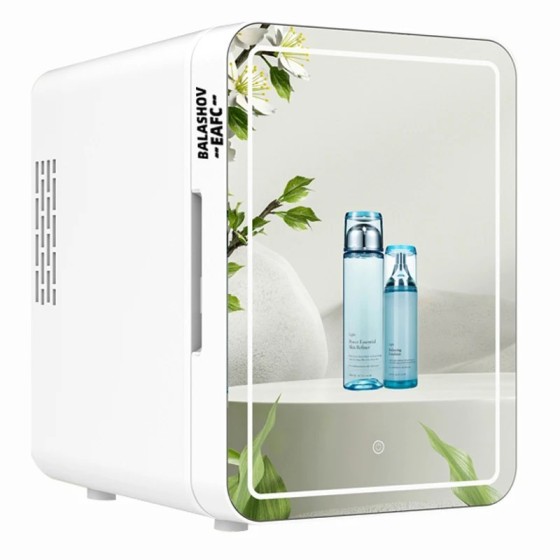 Mininevera de maquillaje con espejo de luz LED, refrigerador portátil Mininevera de maquillaje con espejo de luz LED, refrigerador portátil