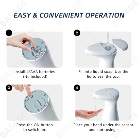 Dispensador de jabón automático con Sensor, pieza de mano inteligente 