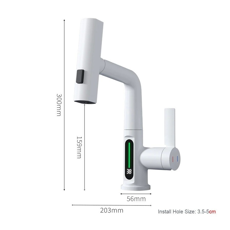 Shinesia-grifo de lavabo de lluvia con pantalla Digital LCD inteligent
