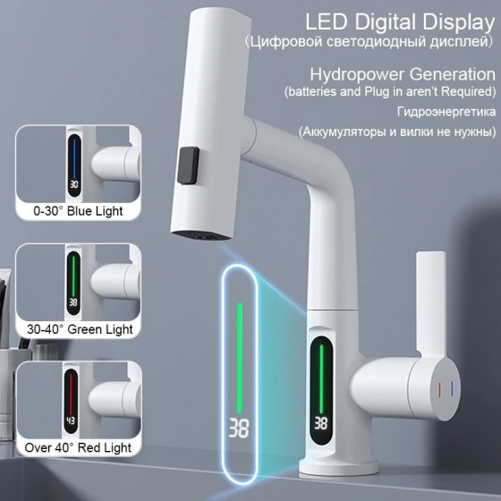 Shinesia-grifo de lavabo de lluvia con pantalla Digital LCD inteligent Shinesia-grifo de lavabo de lluvia con pantalla Digital LCD inteligent