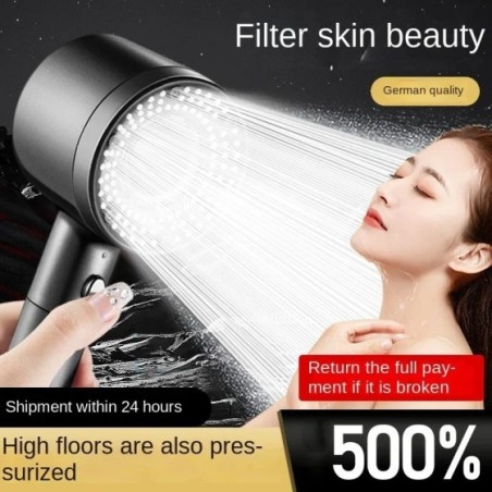 Cabezal de ducha de mano inteligente, cabezal de ducha presurizado, filtro doméstico resistente a caídas, 5 modos, accesorios de