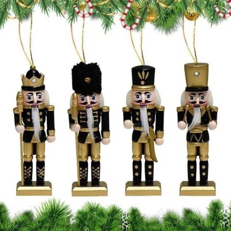 Cascanueces de madera para Navidad, adorno de Cascanueces de Navidad, colgante de árbol, decoración de temporada, fotografía de 