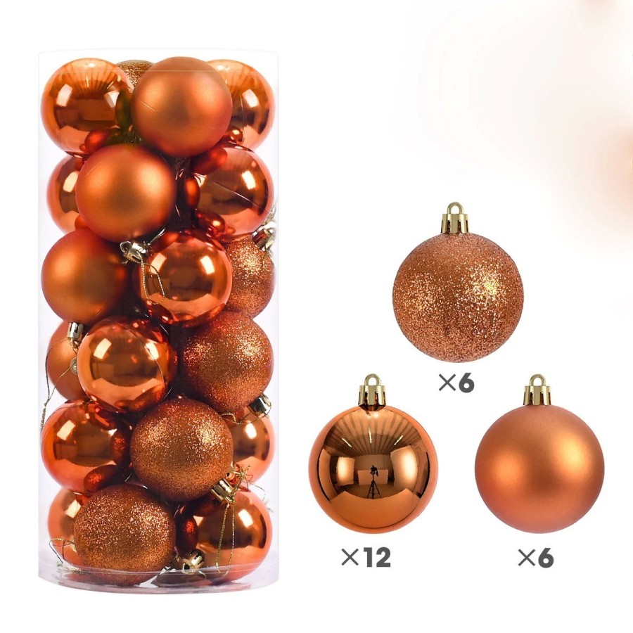 24 Uds bolas de Navidad 4/6CM bola grande adornos colgantes para árbol