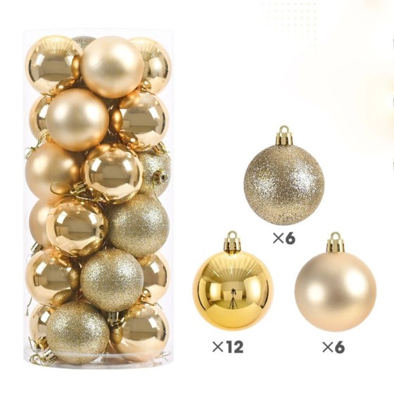 24 Uds bolas de Navidad 4/6CM bola grande adornos colgantes para árbol