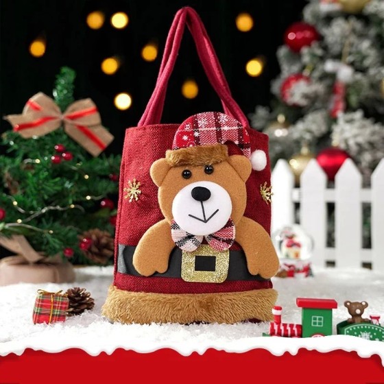 1 Uds. Bolsas de regalo de Navidad, bolsos de mano, bolsas de dulces, 