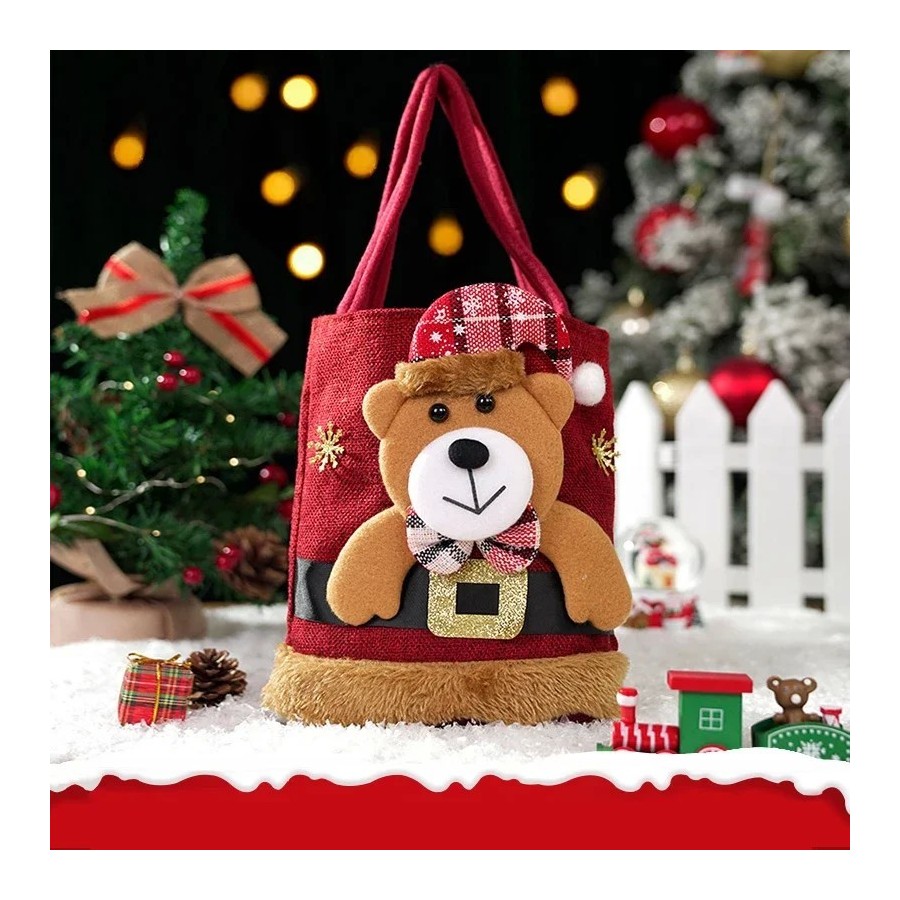 1 Uds. Bolsas de regalo de Navidad, bolsos de mano, bolsas de dulces, 