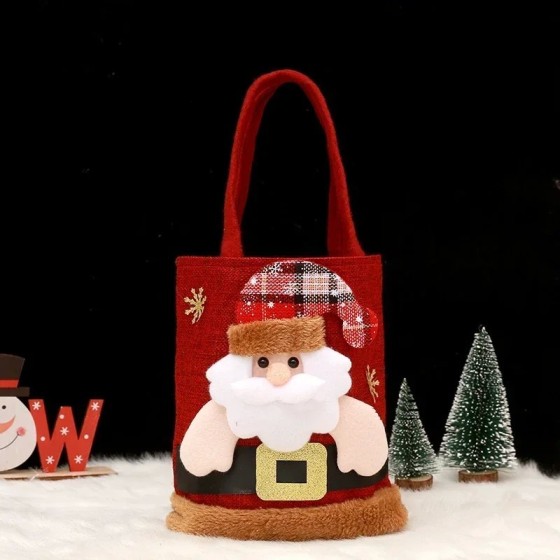 1 Uds. Bolsas de regalo de Navidad, bolsos de mano, bolsas de dulces, 