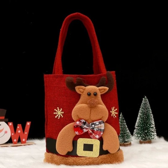 1 Uds. Bolsas de regalo de Navidad, bolsos de mano, bolsas de dulces, 
