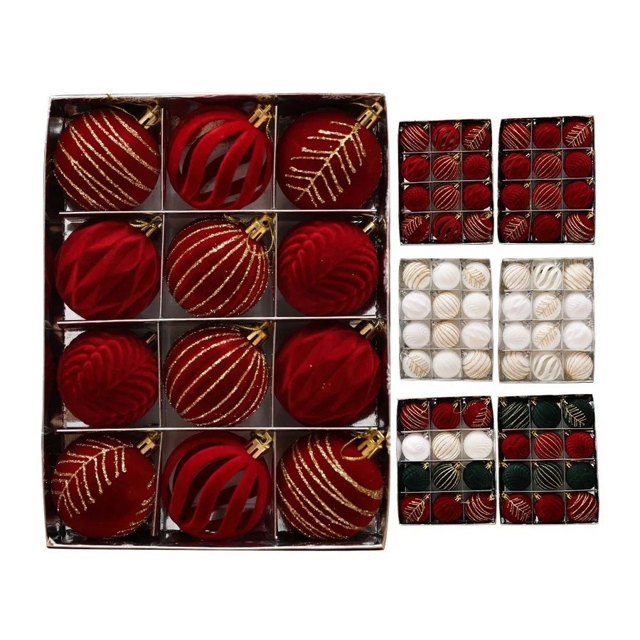 Adornos de bolas de Navidad, bolas colgantes de esferas de color rojo 